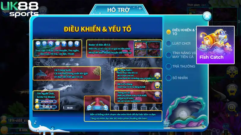Fish Catch cung cấp 4 sảnh bắn cá khác nhau cho game thủ